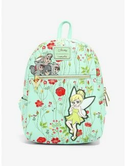 Boxlunch Loungefly Disney Peter Pan Tinkerbell & Lost Boys Floral Mini Backpack
