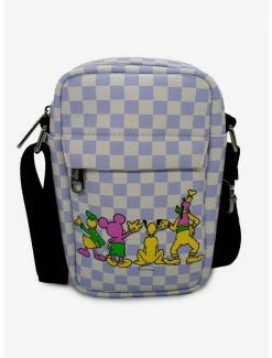 Boxlunch Disney Mickey Mouse The Fab Four Checker Crossbody Bag