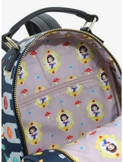 Loungefly Disney Snow White And The Seven Dwarves Beds Allover Print Mini Backpack - BoxLunch Exclusive -Disney Mad Store 19322899 av3