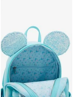 Loungefly Disney Minnie Mouse Sequin Bow Mini Backpack - BoxLunch Exclusive -Disney Mad Store 19323801 av3