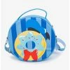 Boxlunch Disney Donald Duck Donut Dessert With Stripes Cross Body Bag