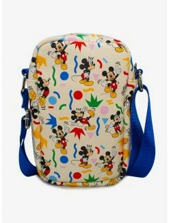Boxlunch Disney Mickey Mouse Action Poses Confetti Collage Cross Body Bag -Disney Mad Store 19621584 av2