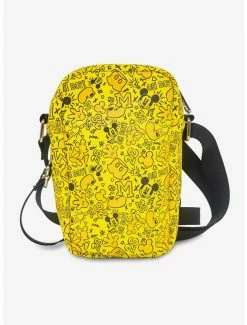 Boxlunch Disney Mickey Mouse Icon Doodles Collage Cross Body Bag -Disney Mad Store 19621592 av2