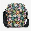Boxlunch Star Wars The Mandalorian Baby Yoda Poses Floral Collage Cross Body Bag
