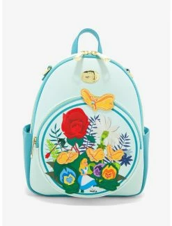 Boxlunch Disney Alice In Wonderland Singing Flowers Mini Backpack