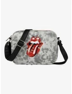Boxlunch Bugatti Rolling Stones Vegan Leather Crossbody Bag Grey