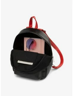 Boxlunch Bugatti Rolling Stones Vegan Leather Mini Backpack Black -Disney Mad Store 19958645 av4