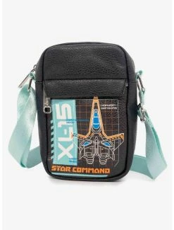 Boxlunch Disney Pixar Lightyear Star Command Spaceship Schematic Vegan Leather Crossbody Bag