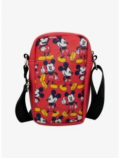 Boxlunch Disney Mickey Mouse Standing Poses Vegan Leather Crossbody Bag -Disney Mad Store 20212418 av2