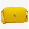 Boxlunch Disney Signature D Debossed Yellow Vegan Leather Crossbody Bag