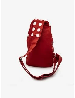 Boxlunch Disney Minnie Mouse Face Close Up With Polka Dots Crossbody Bag -Disney Mad Store 20535314 av2