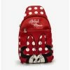 Boxlunch Disney Minnie Mouse Face Close Up With Polka Dots Crossbody Bag